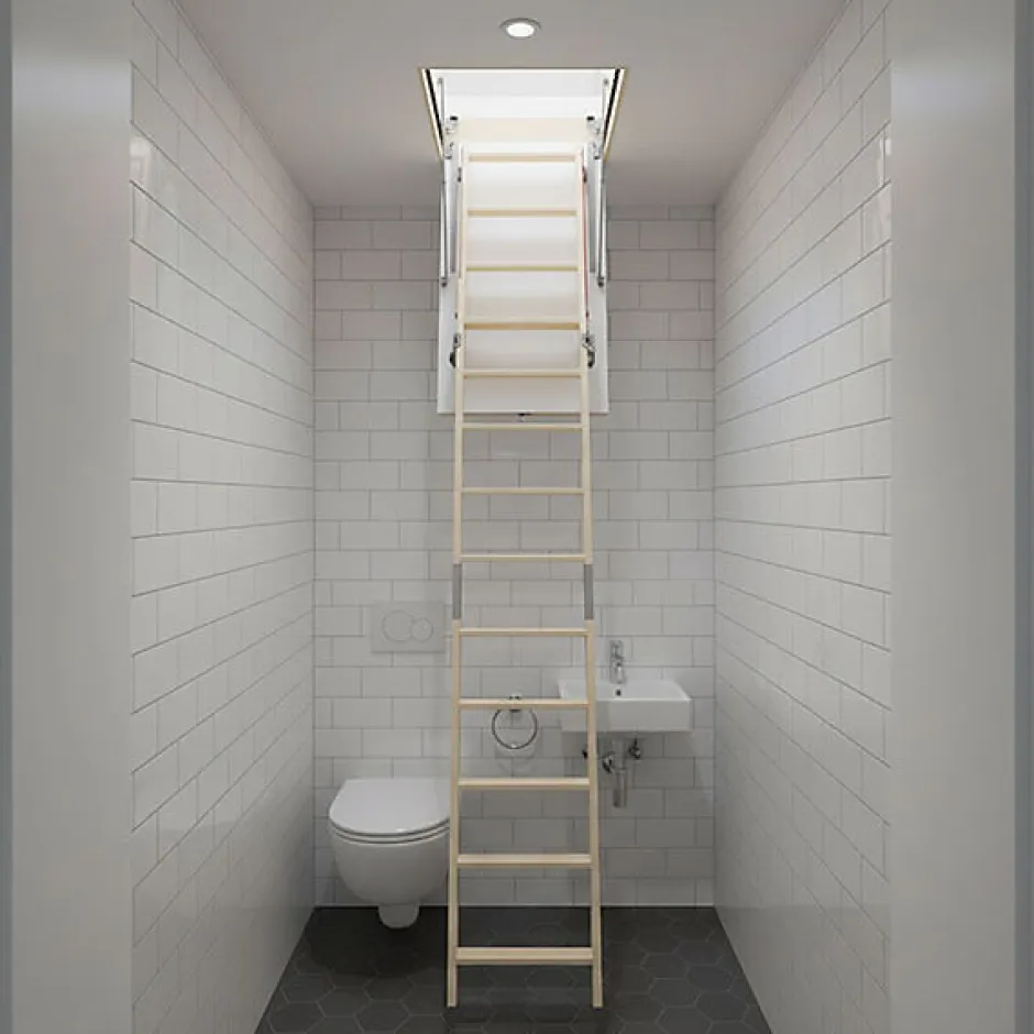 Echelle escamotable bois - Trémie de 60 x 120cm - Hauteur de 2.00 à 3.05m - LDK60120/305-Matisere New