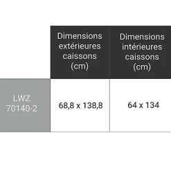 Echelle escamotable bois - Trémie de 70 x 140cm - Hauteur de 2.32 à 2.80m - LWZ70140-2-Matisere