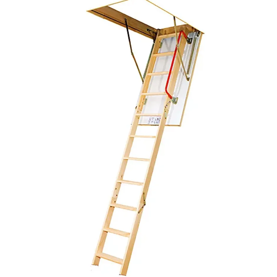 Matisere Echelle escamotable bois - Trémie de 70 x 100cm - Hauteur de 2.50 à 2.80m - LWK70100-2