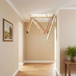 Matisere Echelle escamotable bois - Trémie de 70 x 130cm - Hauteur de 2.80 à 3.05m - LWL70130-3