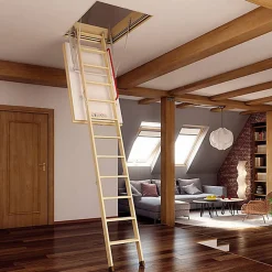 Echelle escamotable bois - Trémie de 55 x 100cm - Hauteur de 2.53 à 2.80m - LWT55100-2-Matisere New