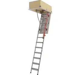 Echelle escamotable en métal - Trémie de 86 x 130cm - Hauteur de 2.56 à 3.05m - LML86130-3-Matisere Outlet