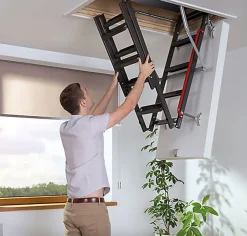 Echelle escamotable en métal - Trémie de 57 x 113cm - Hauteur de 2.20 à 2.80m - LMK55111-2-Matisere New