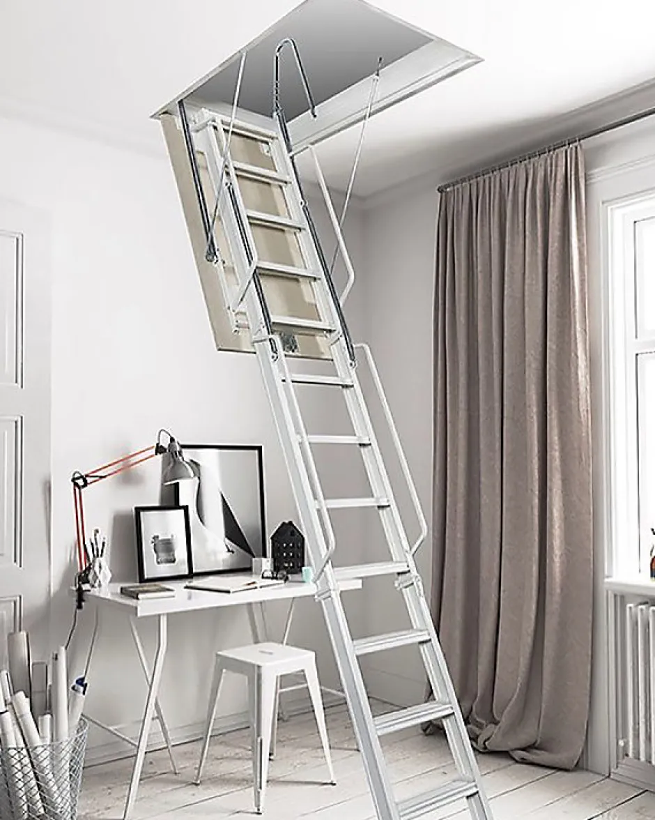 Matisere Echelle Escamotable Métal - Trappe 100x160cm - Hauteur 2.90 à 3.00m - ACI-TRE300/160-100