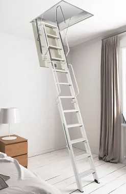 Echelle Escamotable Métal - Trappe 80x140cm - Hauteur 3.90 à 4.00m - ACI-QUA400/140-80-Matisere Online