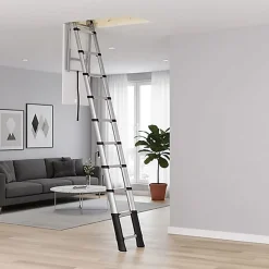Echelle télescopique escamotable 9 marches - Hauteur de 2.25 à 2.45m - TEL-72324-Matisere Online