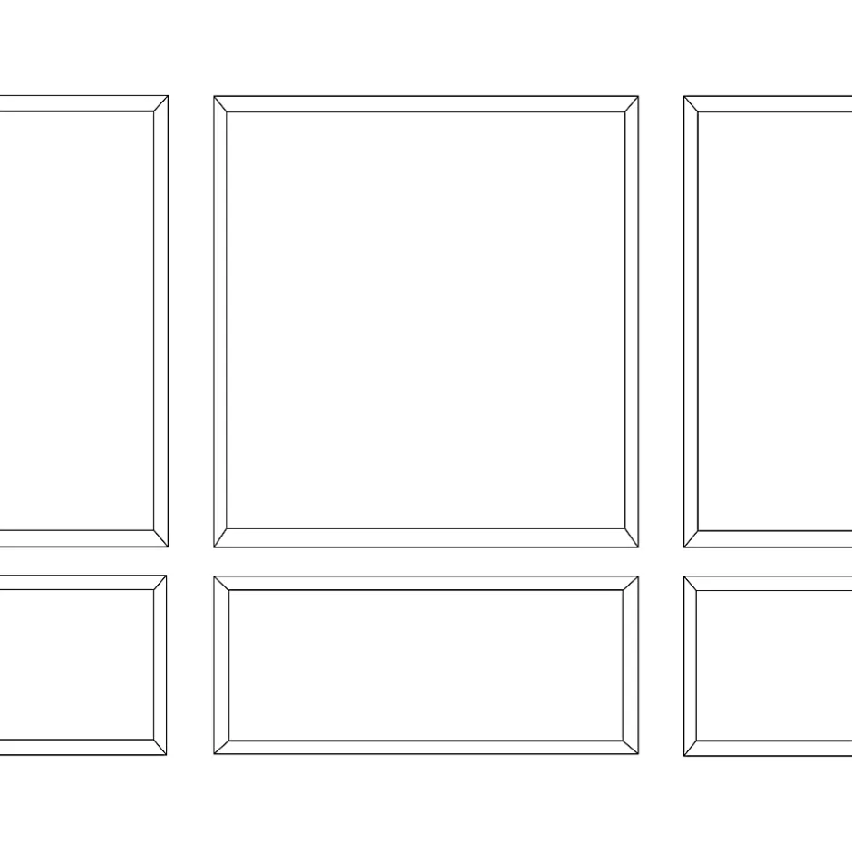 Frankystar Elizabeth - Moulure pleine hauteur pour murs 24 pièces en polyuréthane blanc peinturable