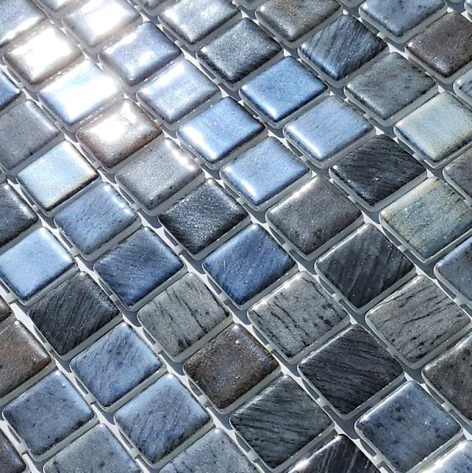 Concept Mosaïque Emaux de Verre REVIGLASS METAL SILVER DREAM imitation pierre effet métallique