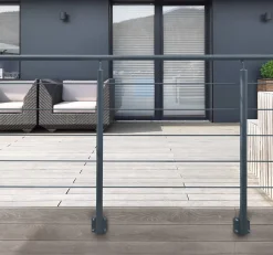 Kordo Embout de main courante gris anthracite, Opalu