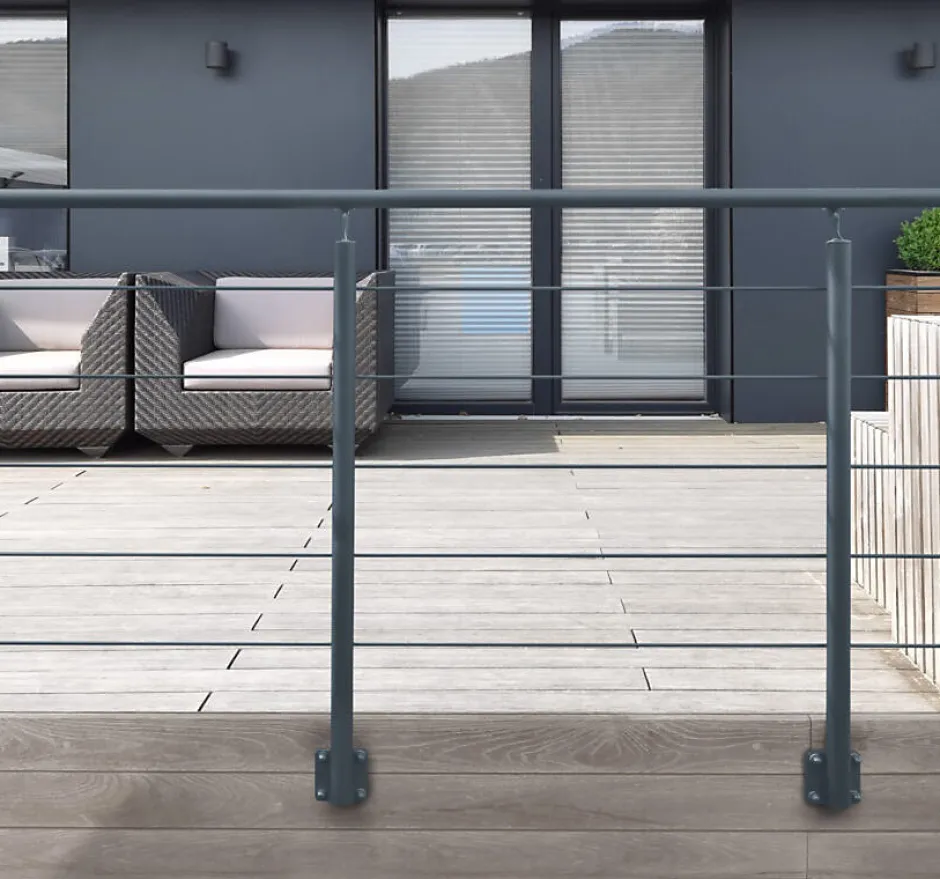 Kordo Embout de main courante gris anthracite, Opalu