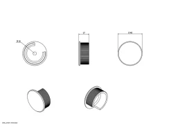 Embout de rampe d'escalier aluminium noir-Fortia Hot