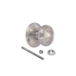 Emuca - Bouton de porte Fedora - Acier inox nickel satine - 70 mm - Pour portes 35 60 mm