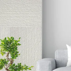 Ensemble de 12 panneaux décoratifs effet pierre grattée 3D, revêtement mural PU 8,6 m², 120x60x2,5 cm, blanc albâtre-Divina Home Sale