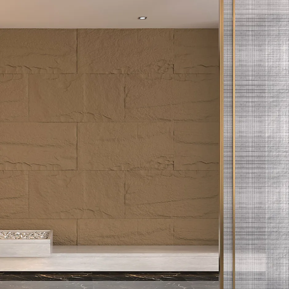 Ensemble de 10 panneaux décoratifs effet pierre 3D, revêtement mural PU 7,2 m², dimensions 120x60x3 cm, Tufo-Divina Home Best