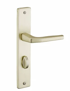 Thirard Ensemble de poignées Picardie à condamnation, pour sanitaire, carré 7mm, entr'axes 195mm, couleur champagne -