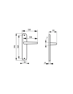 Thirard Ensemble de poignées pour porte intérieure Vesta sans trou, carré 7mm, entr'axes 165mm, noir -