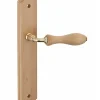 Thirard Ensemble de poignées pour porte intérieure Themis sans trou, carré 7mm, entr'axes 195mm, bois brut -