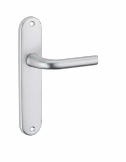 Ensemble de poignées pour porte intérieure Leto sans trou, entr'axes 165mm, argent --SP New