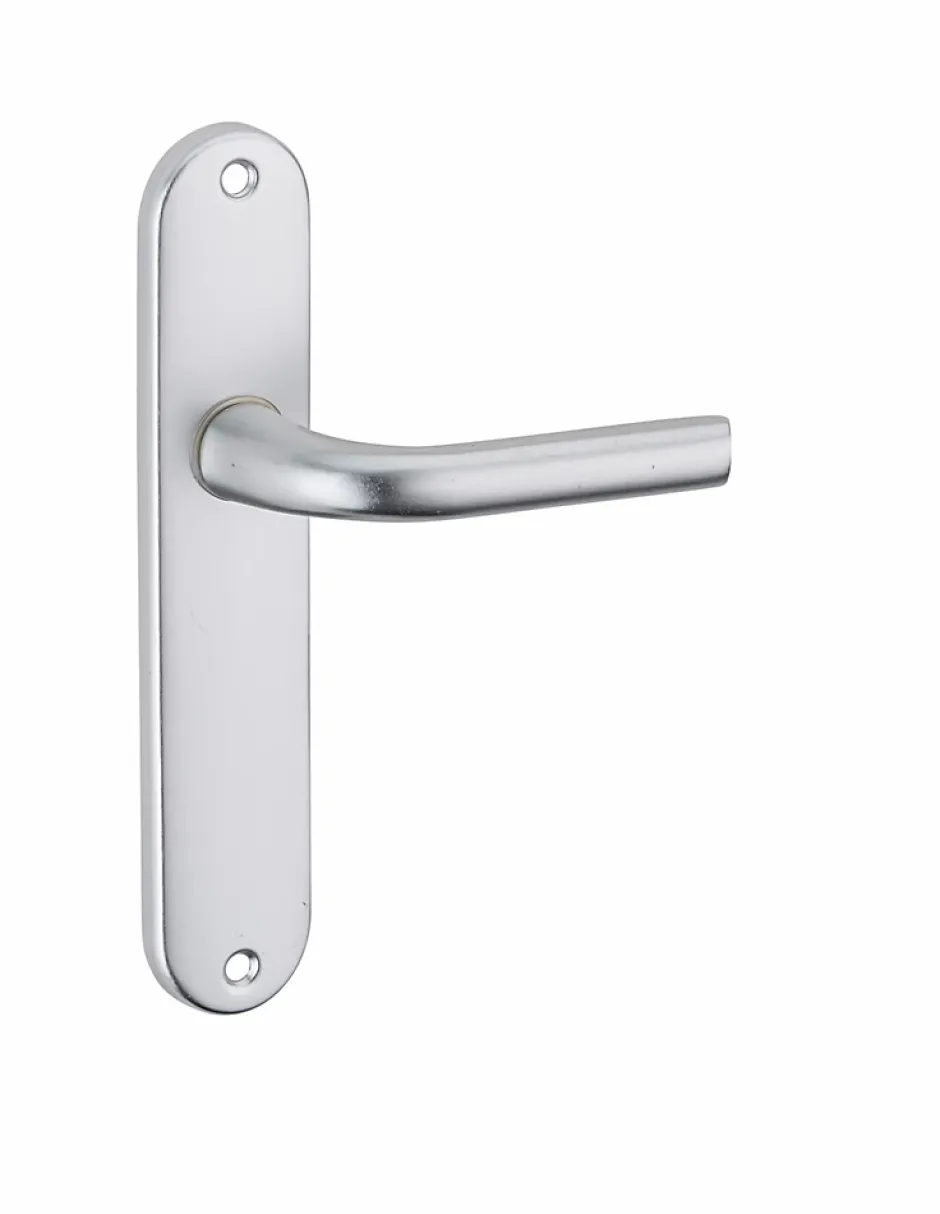 Ensemble de poignées pour porte intérieure Leto sans trou, entr'axes 165mm, argent --SP New