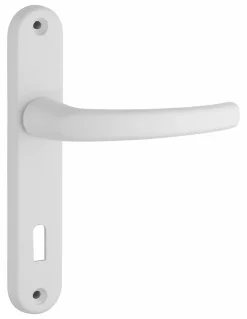 Ensemble de poignées pour porte de chambre Sultane trou de clé, carré 7mm, entr'axes 165mm, blanc --Thirard Clearance