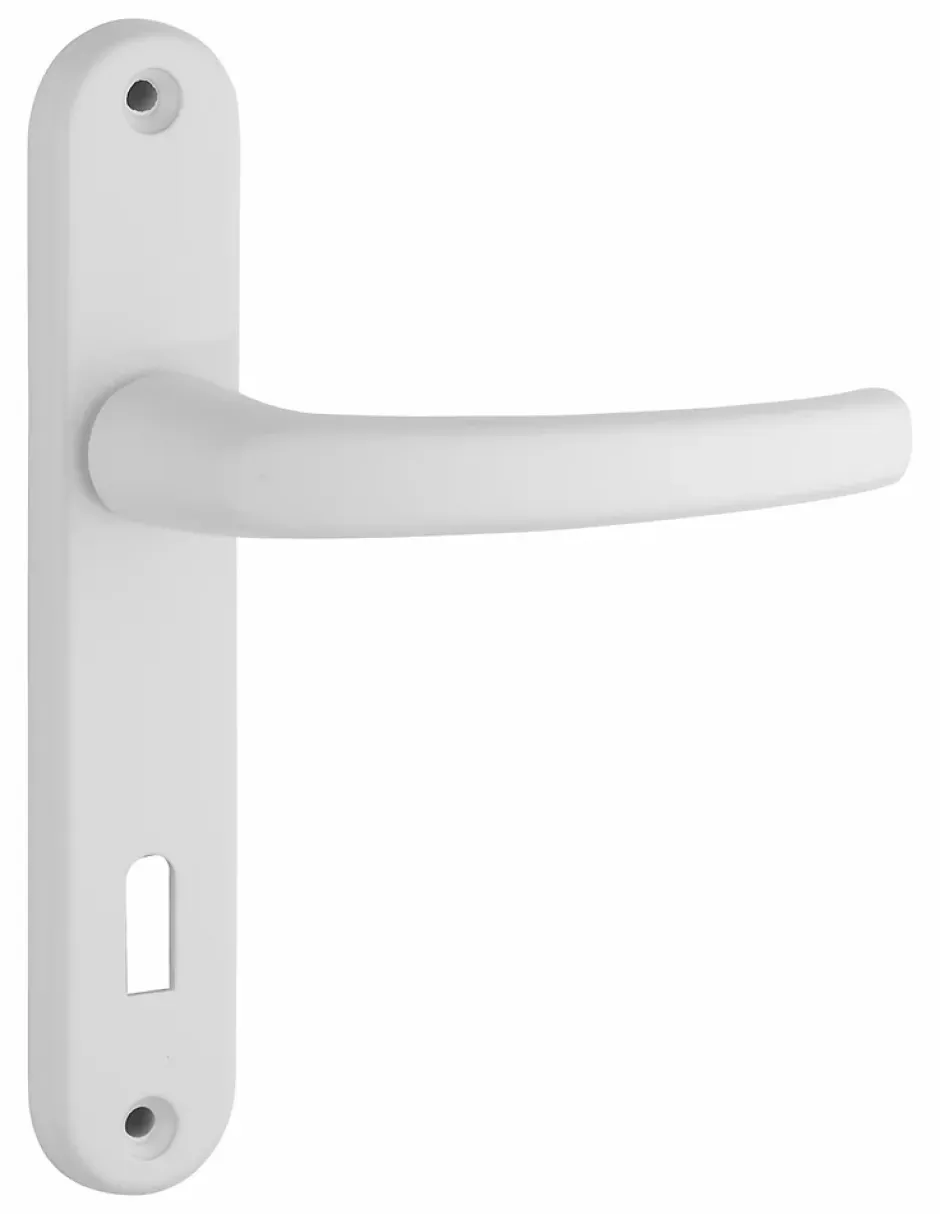 Ensemble de poignées pour porte de chambre Sultane trou de clé, carré 7mm, entr'axes 165mm, blanc --Thirard Clearance