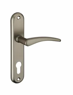 Ensemble de poignées pour porte d'entrée Vesta trou de cylindre, carré 7mm, entr'axes 165mm, noir --Thirard Outlet