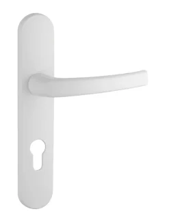 Thirard Ensemble de poignées pour porte d'entrée palière Sultane trou de cylindre, entr'axes 195mm, blanc -