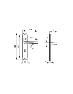 Thirard Ensemble de poignées pour porte intérieure Leto trou de clé, carré 7mm, entr'axes 165mm, couleur F2 -