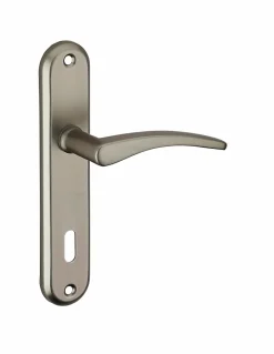 Ensemble de poignées pour porte de chambre Vesta trou de clé, carré 7mm, entr'axes 165mm, noir --Thirard Sale