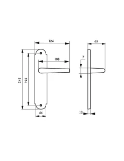Thirard Ensemble de poignées pour porte intérieure Arthemis sans trou, carré 7mm, entr'axes 195mm, laiton patiné -