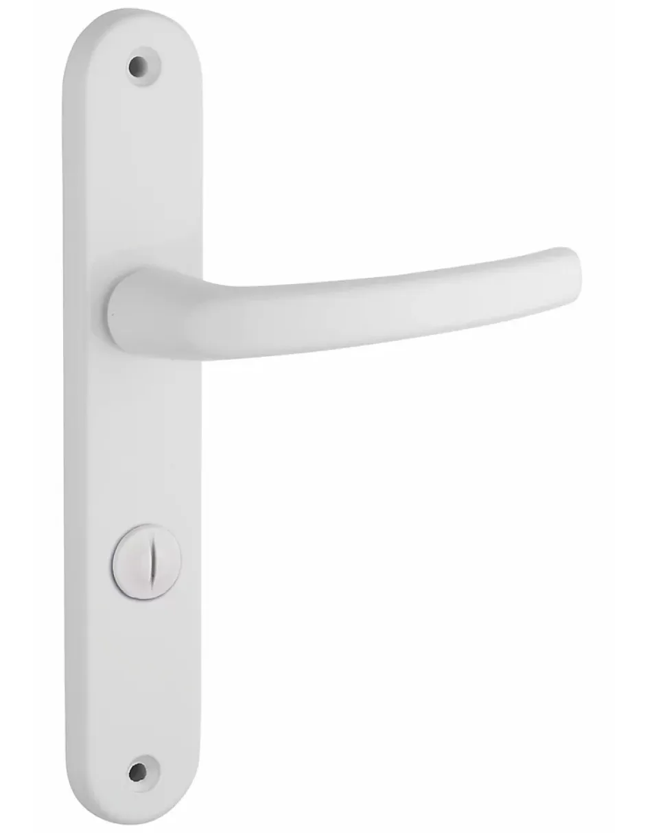 Ensemble de poignées pour salle de bain et toilette Sultane à condamnation, carré 7mm, entr'axes 195mm, blanc --Thirard Best