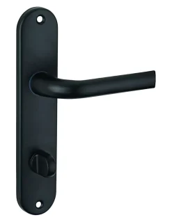 Thirard Ensemble de poignées pour porte de salle de bain Leto, à condamnation, carré 7mm, noir -