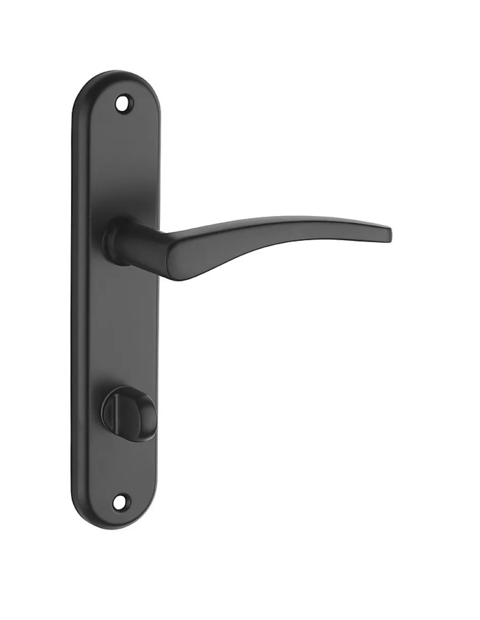 Ensemble de poignées pour salle de bain/toilette Vesta à condamnation, carré 7mm, entr'axes 165mm, noir --Thirard Clearance