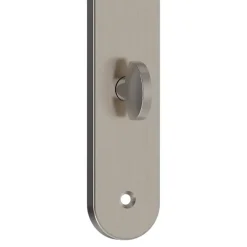 GoodHome Ensemble poignée sur plaque rond à condamnation Esles aluminium L.243 x l.40mm entraxe 195mm