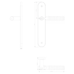 GoodHome Ensemble poignée sur plaque rond gris chromé L.133 x l.40mm