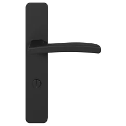 Ensemble poignée sur plaque rectangulaire à condamnation Irvil effet nickel mat noir L.126.5mm x l.42mm entraxe 165-195mm-GoodHome Outlet