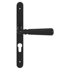 GoodHome Ensemble poignée sur plaque rond Kilhog effet nickel noir L.130mm x l.24.5mm entraxe 195mm