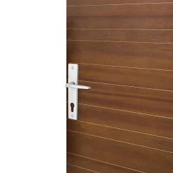 Ensemble poignée sur plaque rectangulaire Colan effet argenté satin gris chromé L.106mm x l.39.8mm entraxe 165mm- Discount