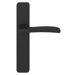 GoodHome Ensemble poignée sur plaque rectangulaire Irvil effet nickel mat noir L.126.5mm x l.42mm entraxe 165-195mm