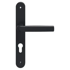 Ensemble poignée sur plaque Incurvé Primel gris L.126mm x l.33mm entraxe 195mm-GoodHome Online