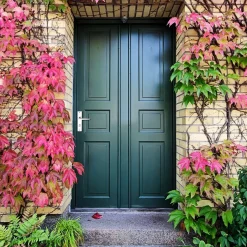 Ensemble poignée sur plaque rectangulaire à condamnation Colan effet argenté satin gris L.106mm x l.39.8mm entraxe 165mm