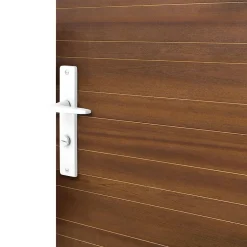 Ensemble poignée sur plaque cylindre rectangulaire Colan satin blanc L.106mm x l.39.8mm entraxe 195mm-