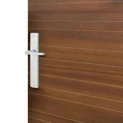 Ensemble poignée sur plaque rectangulaire Colan effet argenté satin gris L.106mm x l.39.8mm entraxe 195mm