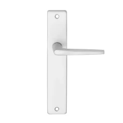 Ensemble poignée sur plaque rectangulaire Colan effet argenté satin gris L.106mm x l.39.8mm entraxe 195mm