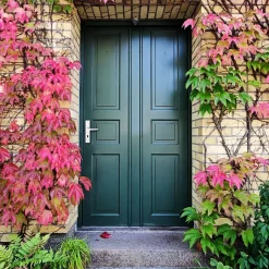 Ensemble poignée sur plaque rectangulaire serrure Colan satin blanc L.106mm x l.39.8mm entraxe 195mm