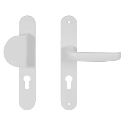 GoodHome Ensemble poignée sur plaque rond Govlin blanc l.x l.40mm entraxe 195mm