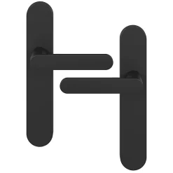 Ensemble poignée sur plaque rond Minzh effet nickel mat noir L.120mm x l.42mm entraxe 165-195mm-GoodHome Outlet