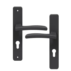 Ensemble poignée sur plaque rectangulaire Irvil noir L.126.5mm x l.24.5mm entraxe 195mm-GoodHome Discount