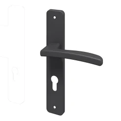 Ensemble poignée sur plaque rectangulaire Irvil noir L.126.5mm x l.24.5mm entraxe 195mm-GoodHome Discount