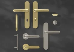 Ensemble poignée sur plaque rond Garlan effet nickel satin gris L.125mm x l.42mm entraxe 165-195mm-GoodHome Discount